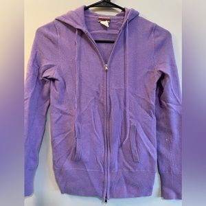 JCrew purple cashmere hoodie